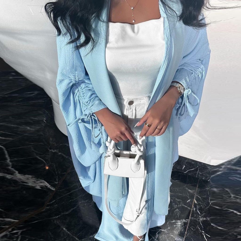 Muslim Solid Bat Sleeves Casual Cardigan