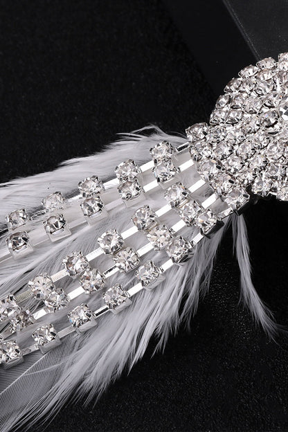 Lase White Fringe Feather Earrings