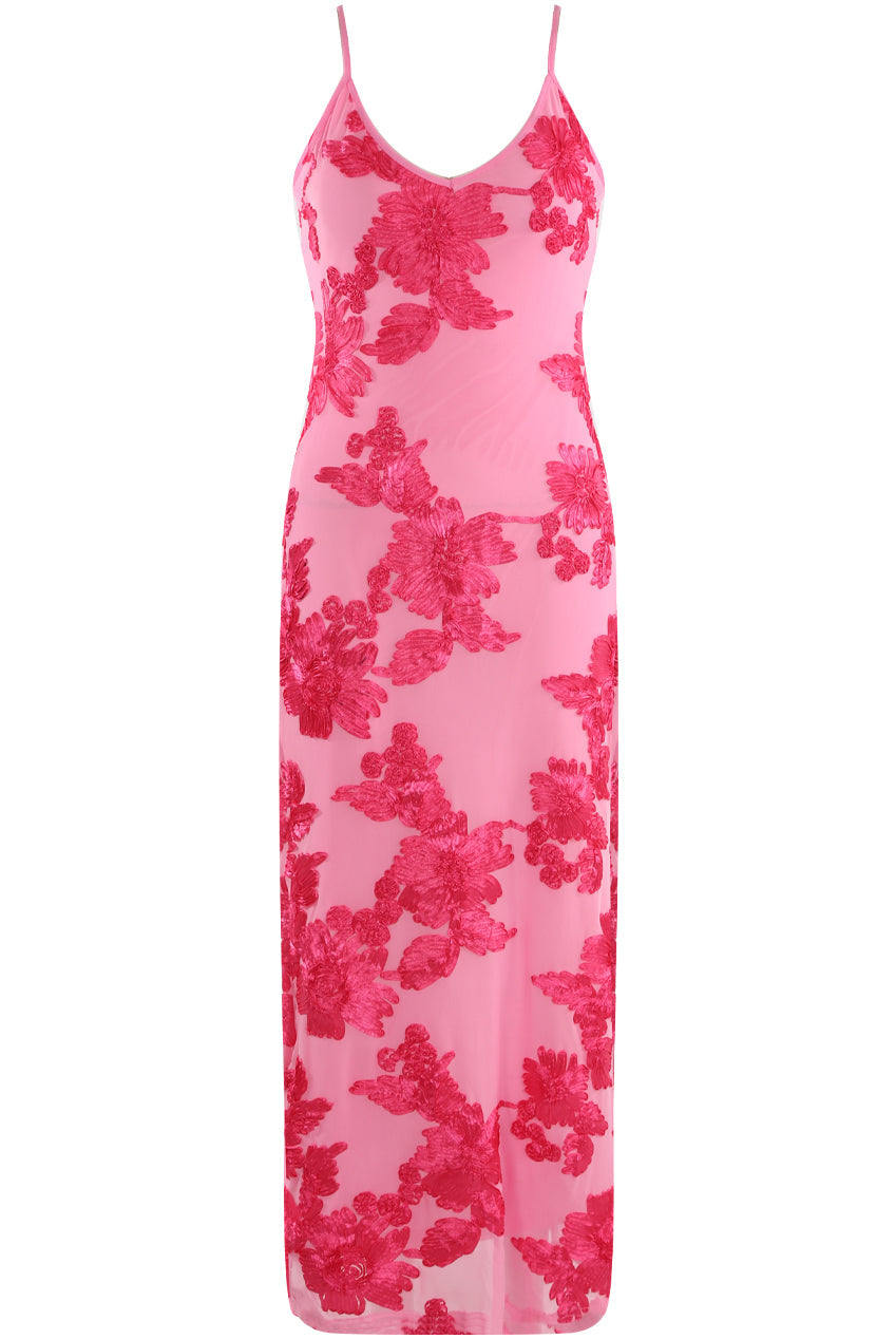 Floral Lace Lined Cami Midi Dress