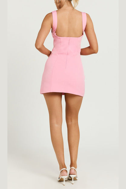 corset panel mini dress in pink
