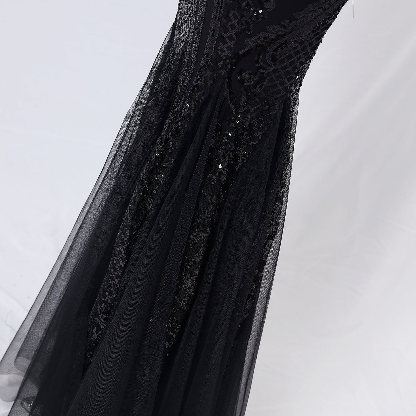 One Shoulder Beaded Formal Dress