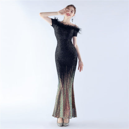 Mireille Off Shoulder High-End Evening Formal Dress