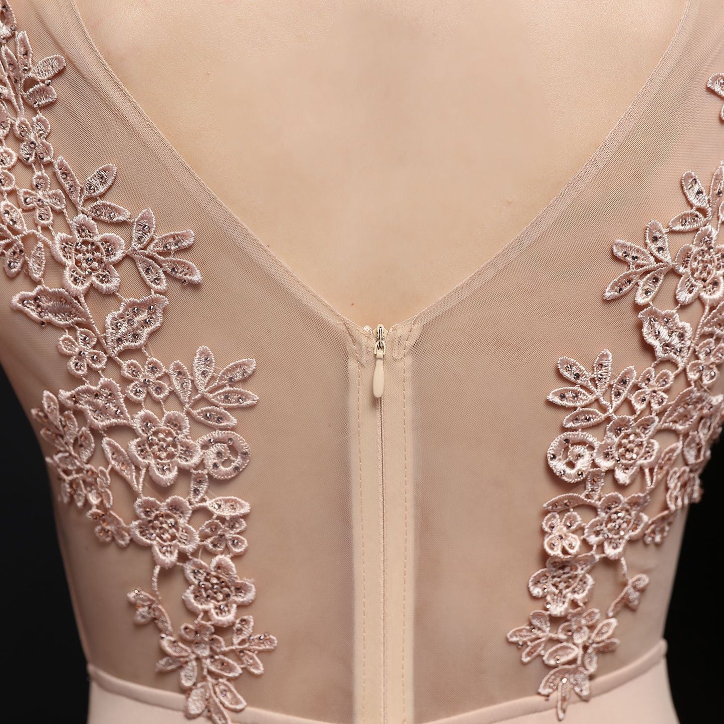 Lace Rhinestone Formal Dress