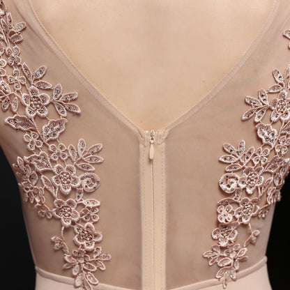 Lace Rhinestone Formal Dress