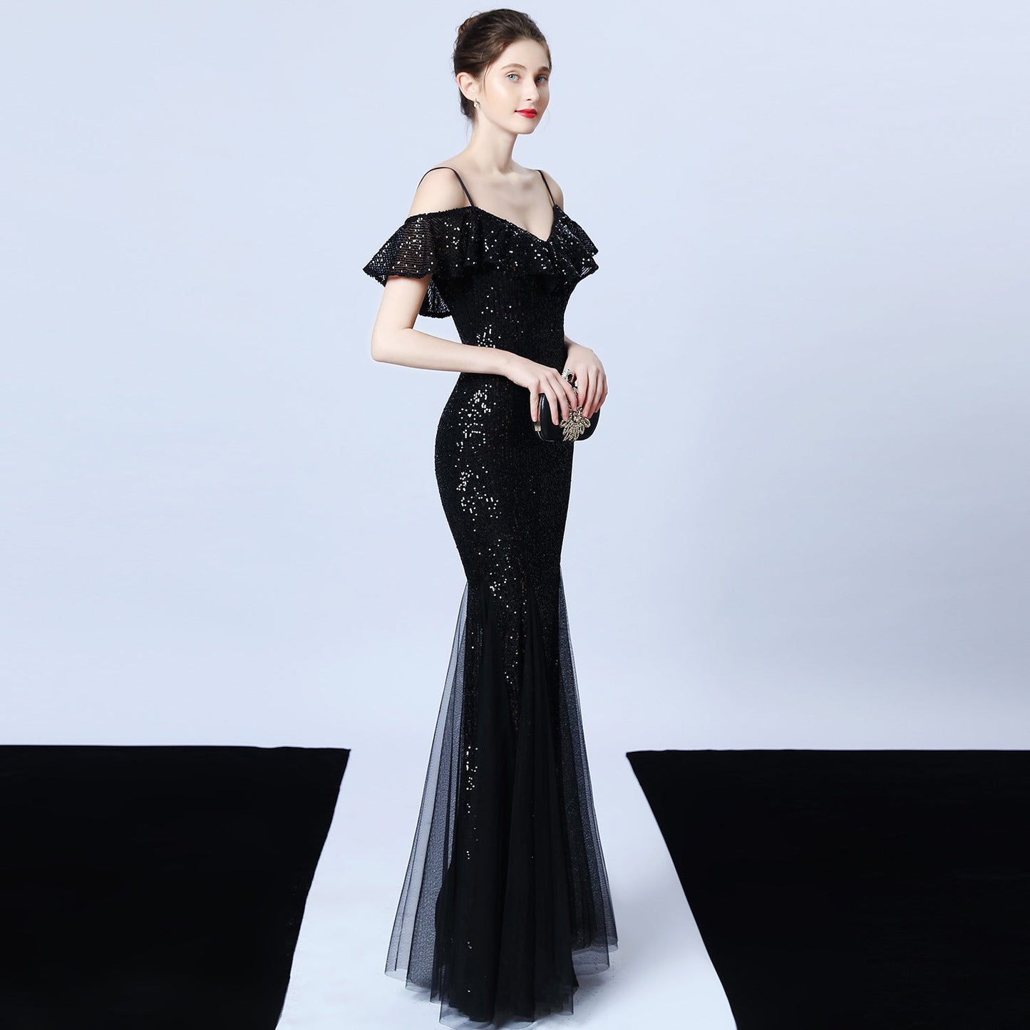 Silk Thread Fringe Beaded Formal Dresses