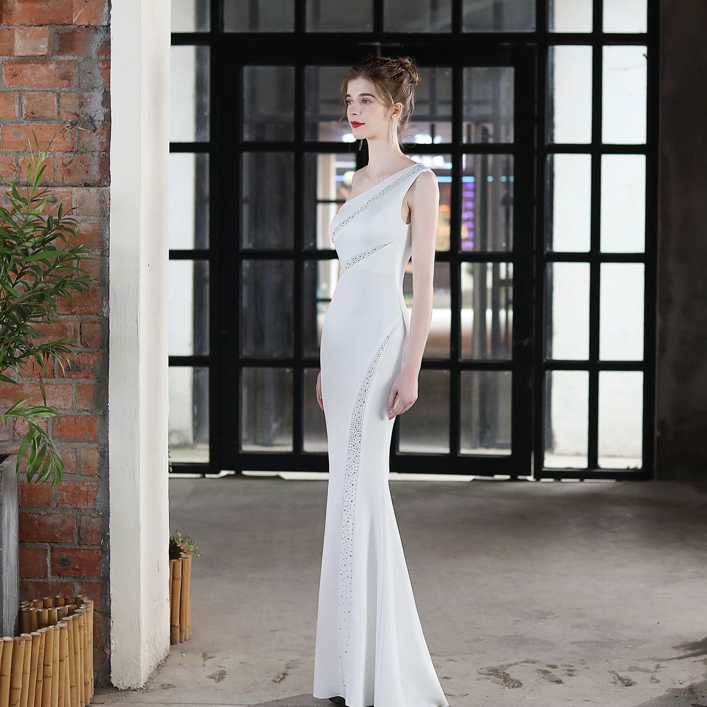 Long One Shoulder Formal Dress