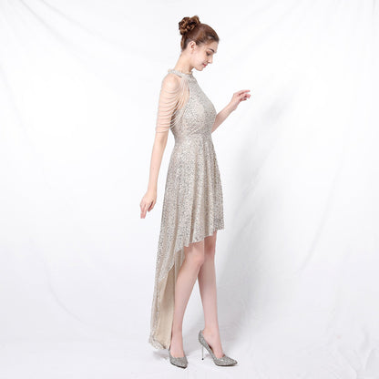 Beaded Hip Wrap Formal Dresses