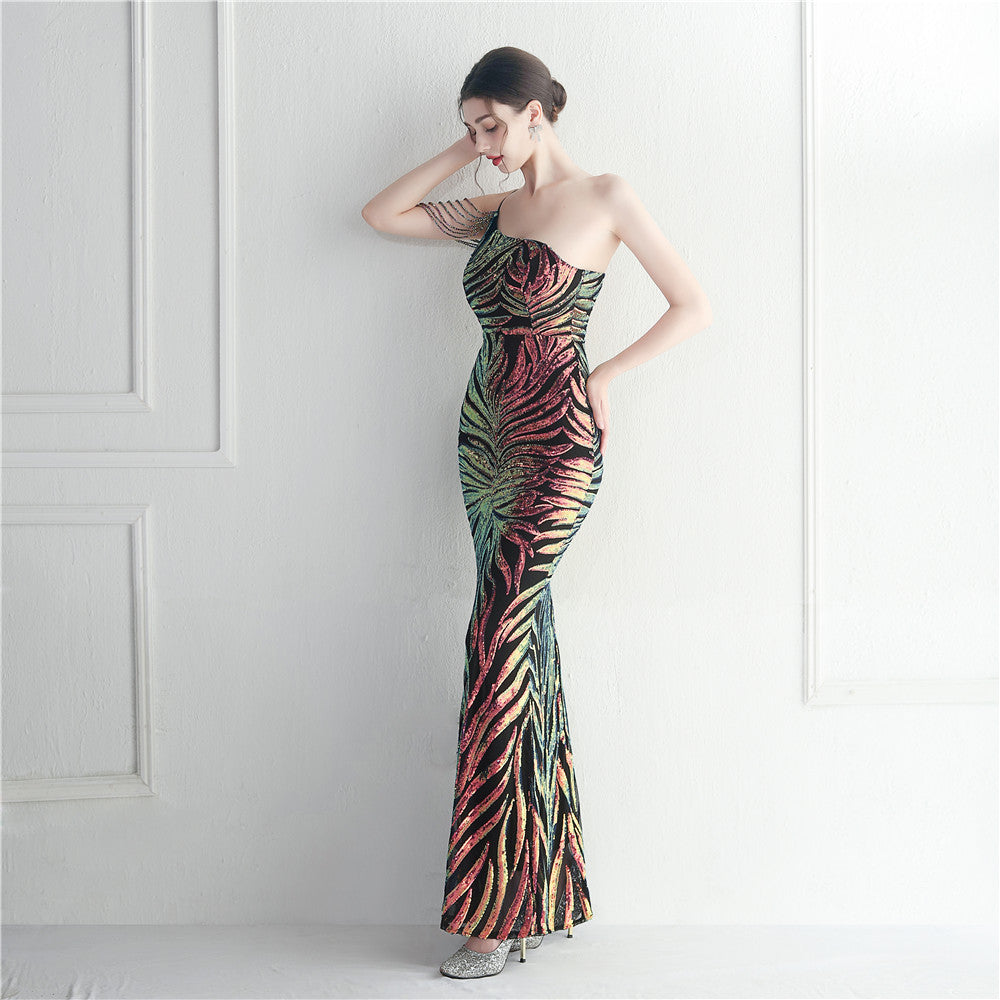 Beaded Sexy Halter Formal Dress