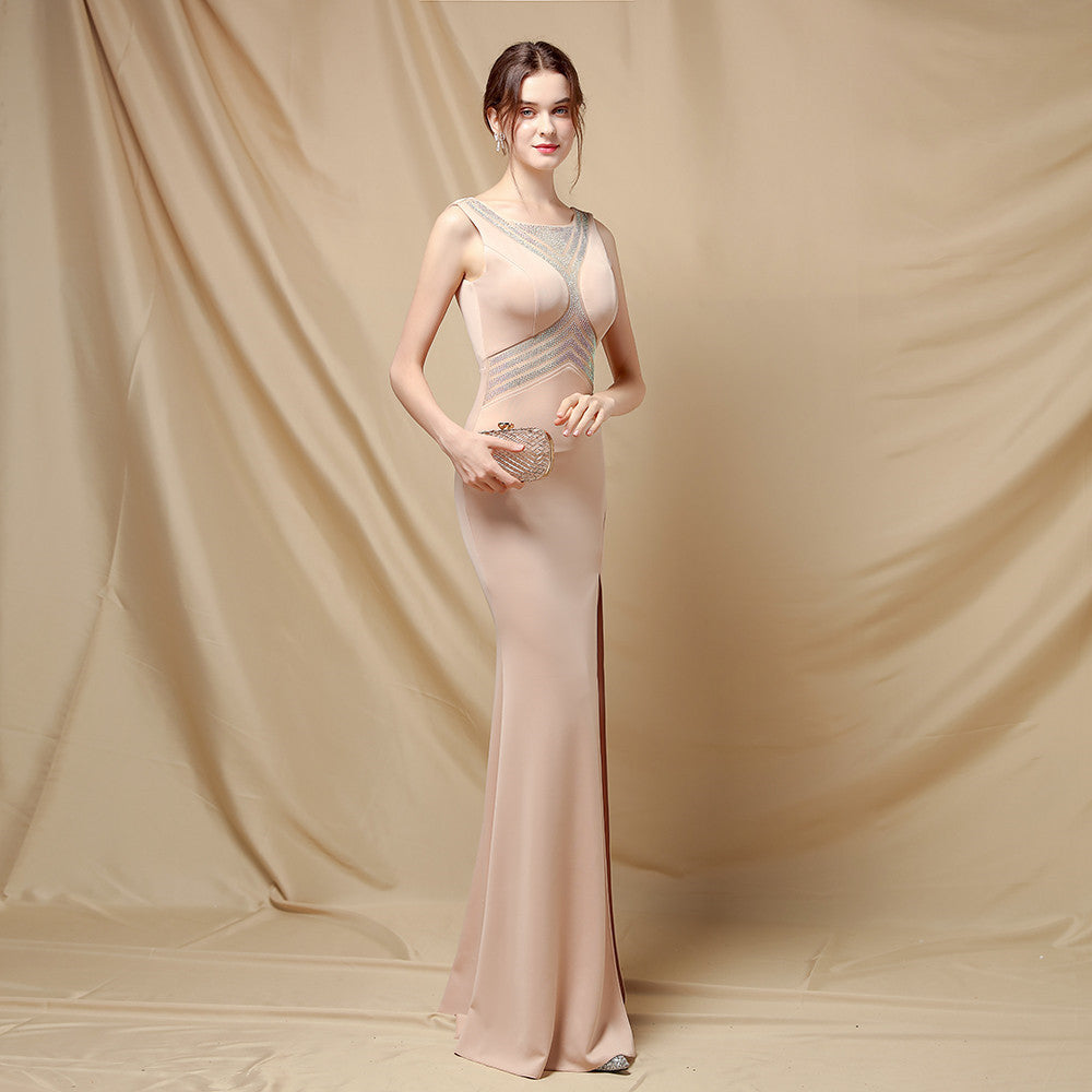 Long Fishtail Neck Formal Dresses