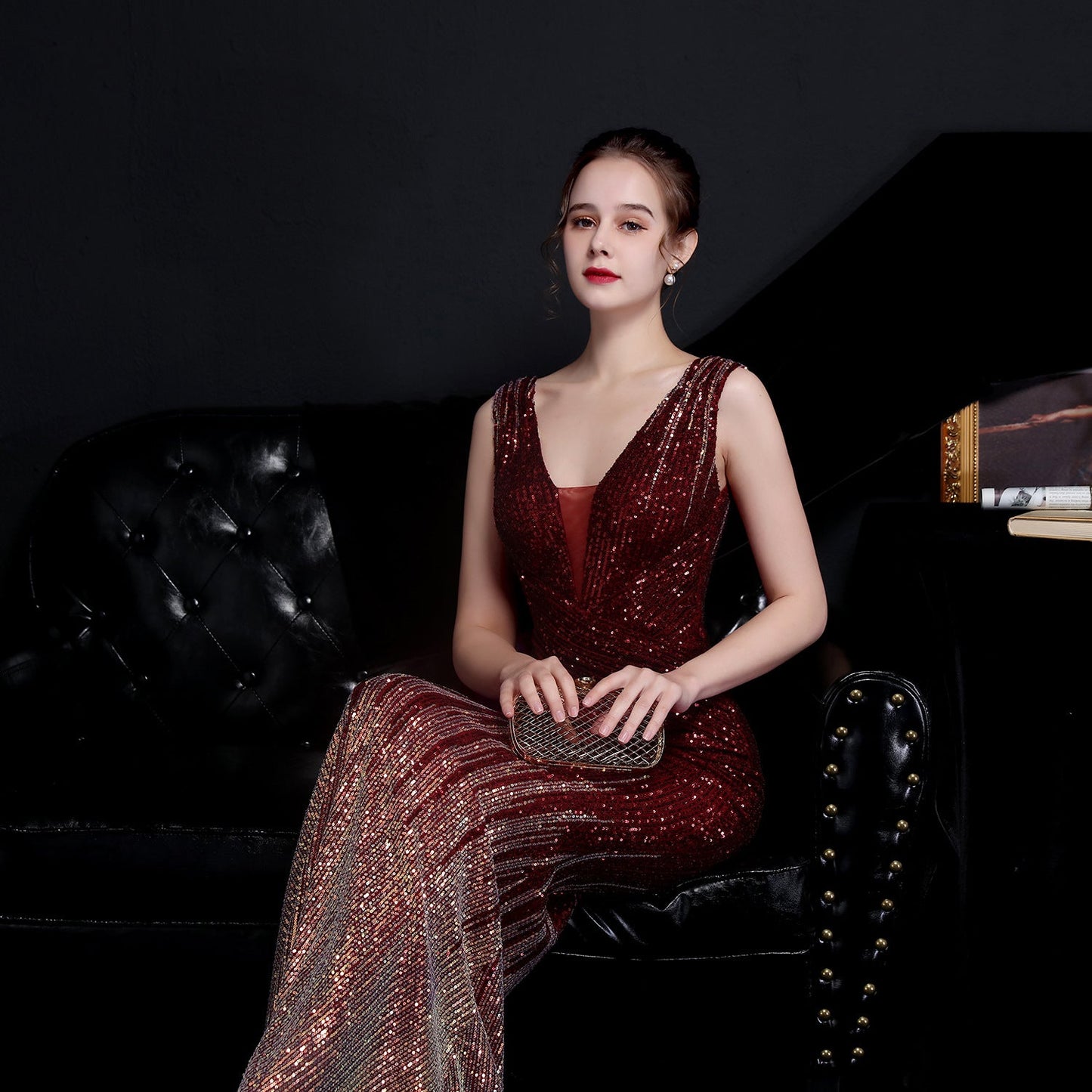 Sleeveless Sequin Formal Dress