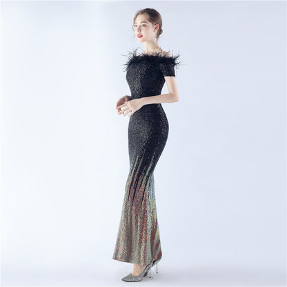 Mireille Off Shoulder High-End Evening Formal Dress