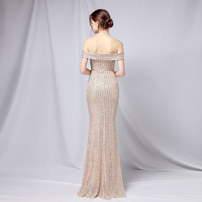 Off The Shoulder Fishtail Formal Dress