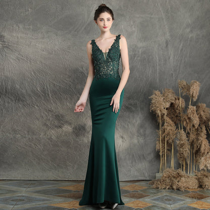 Handmade Applique Beaded Formal Dress