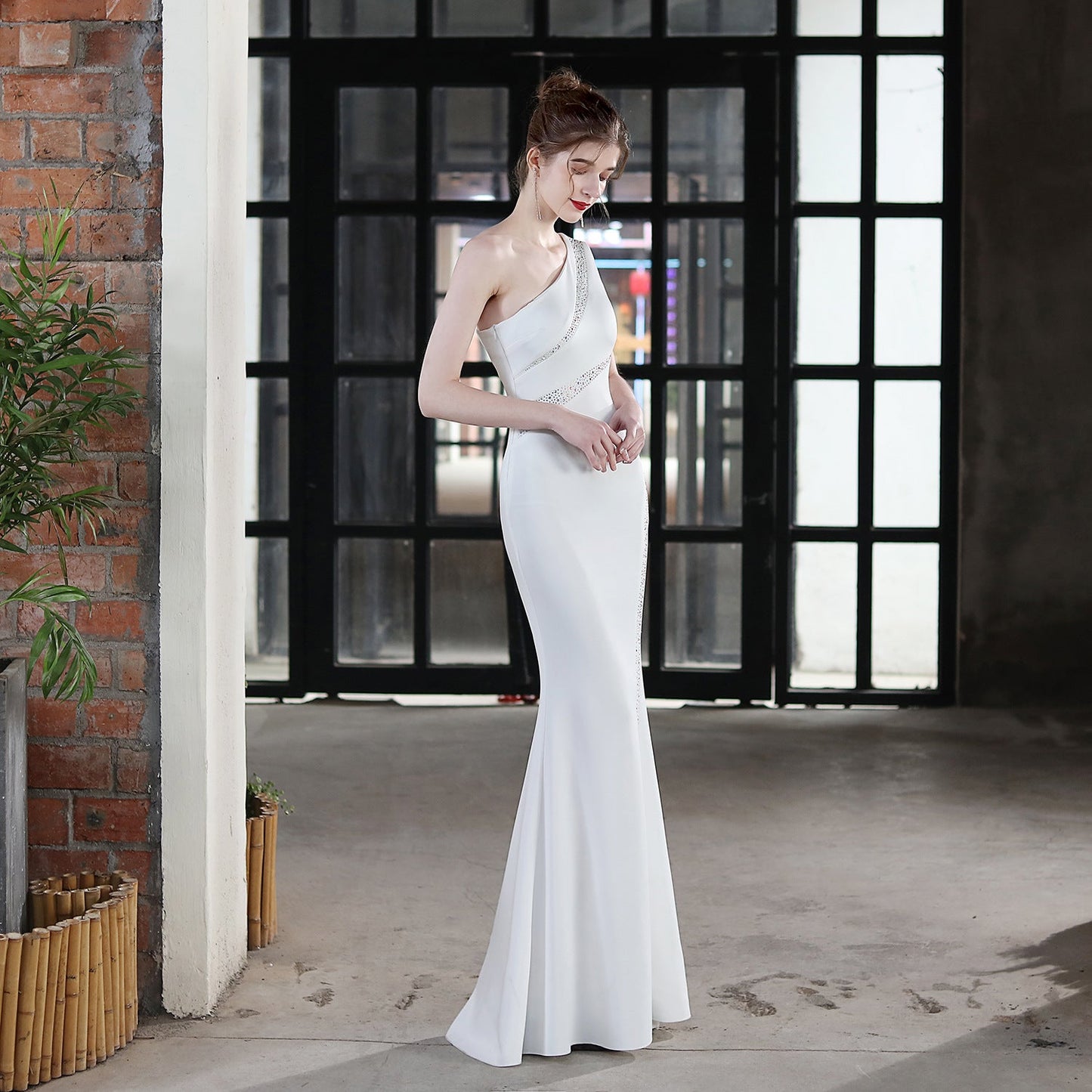 Long One Shoulder Formal Dress