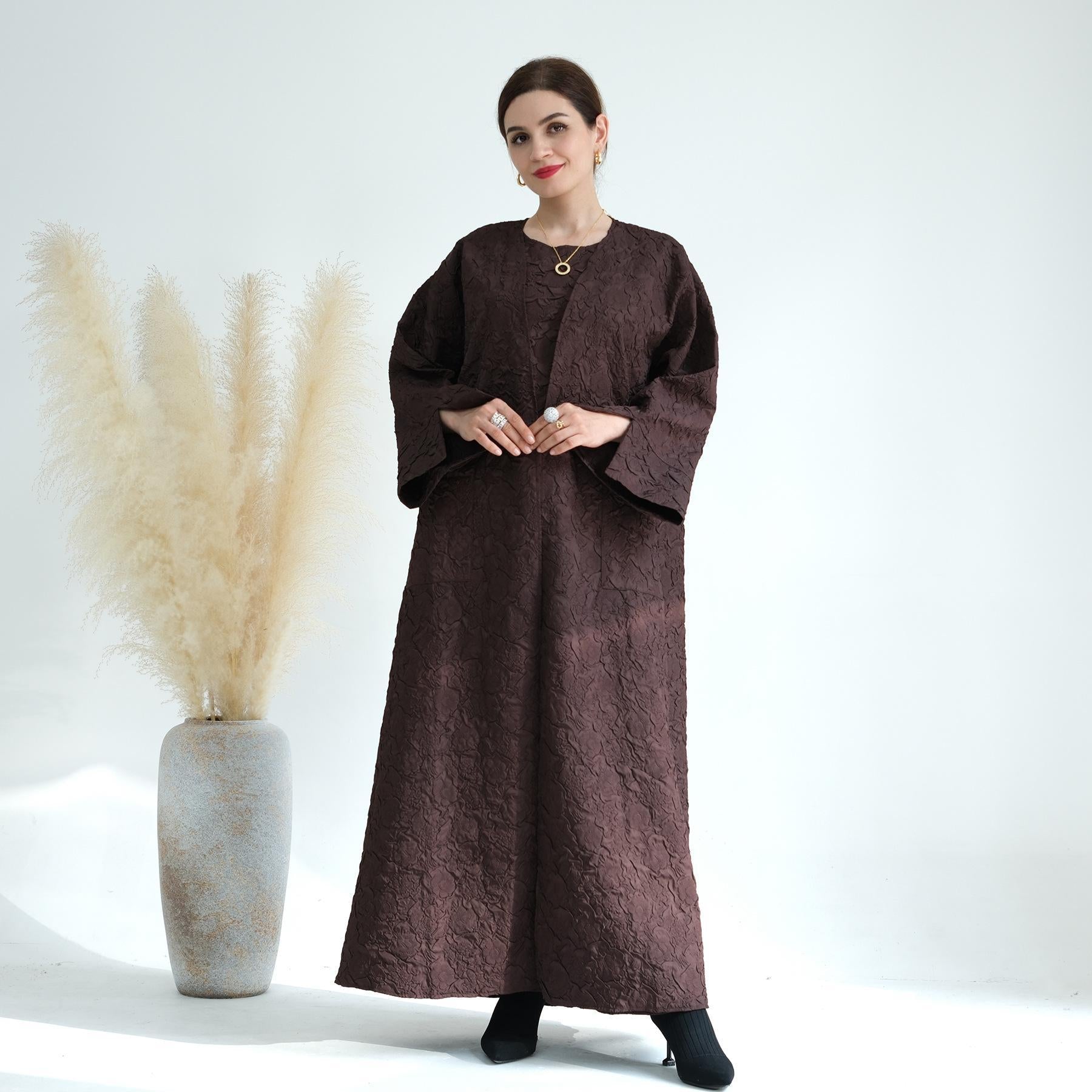 Cardigan with Vest Dress Abaya Robe