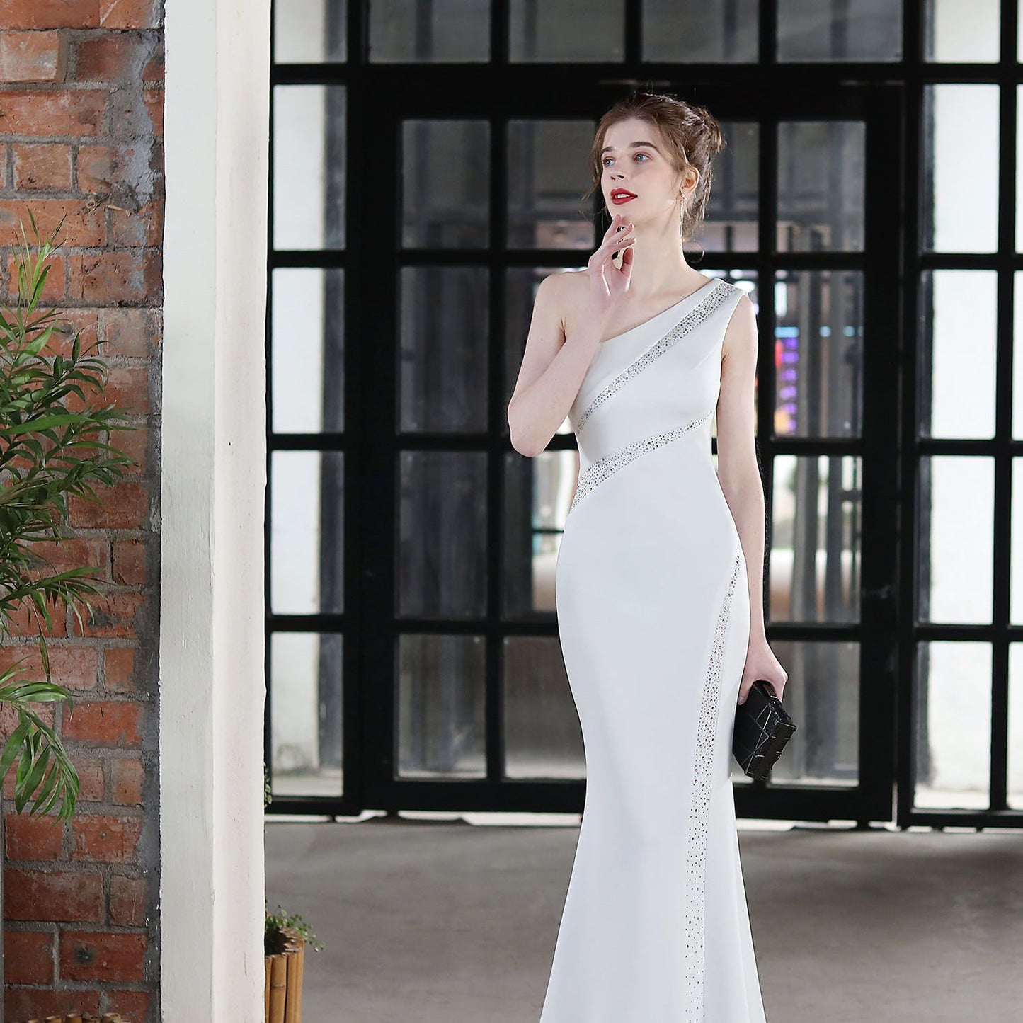 Long One Shoulder Formal Dress