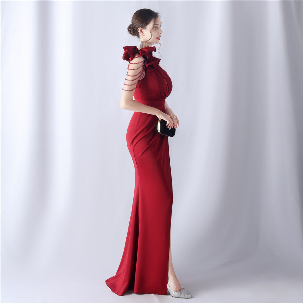 Crafted Flower With Beading Formal Dress