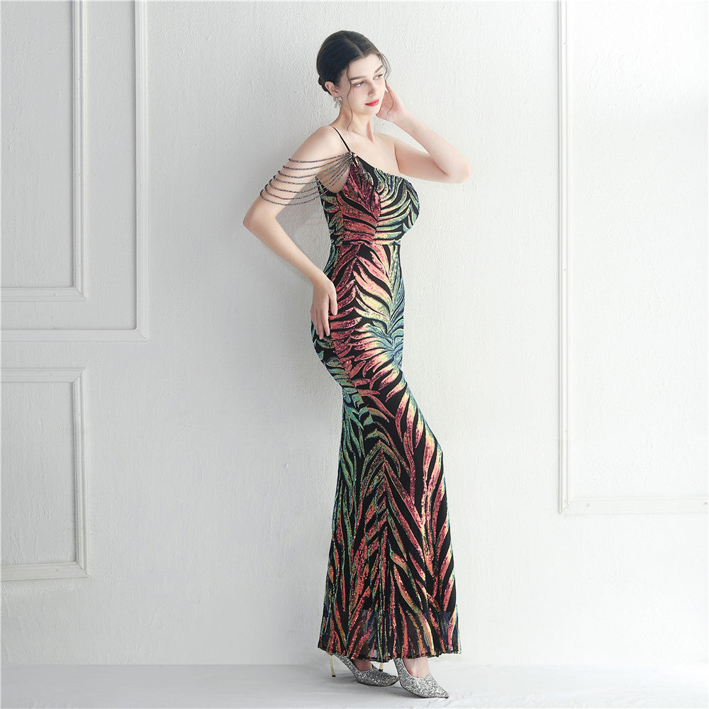 Beaded Sexy Halter Formal Dress
