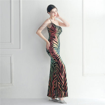 Beaded Sexy Halter Formal Dress