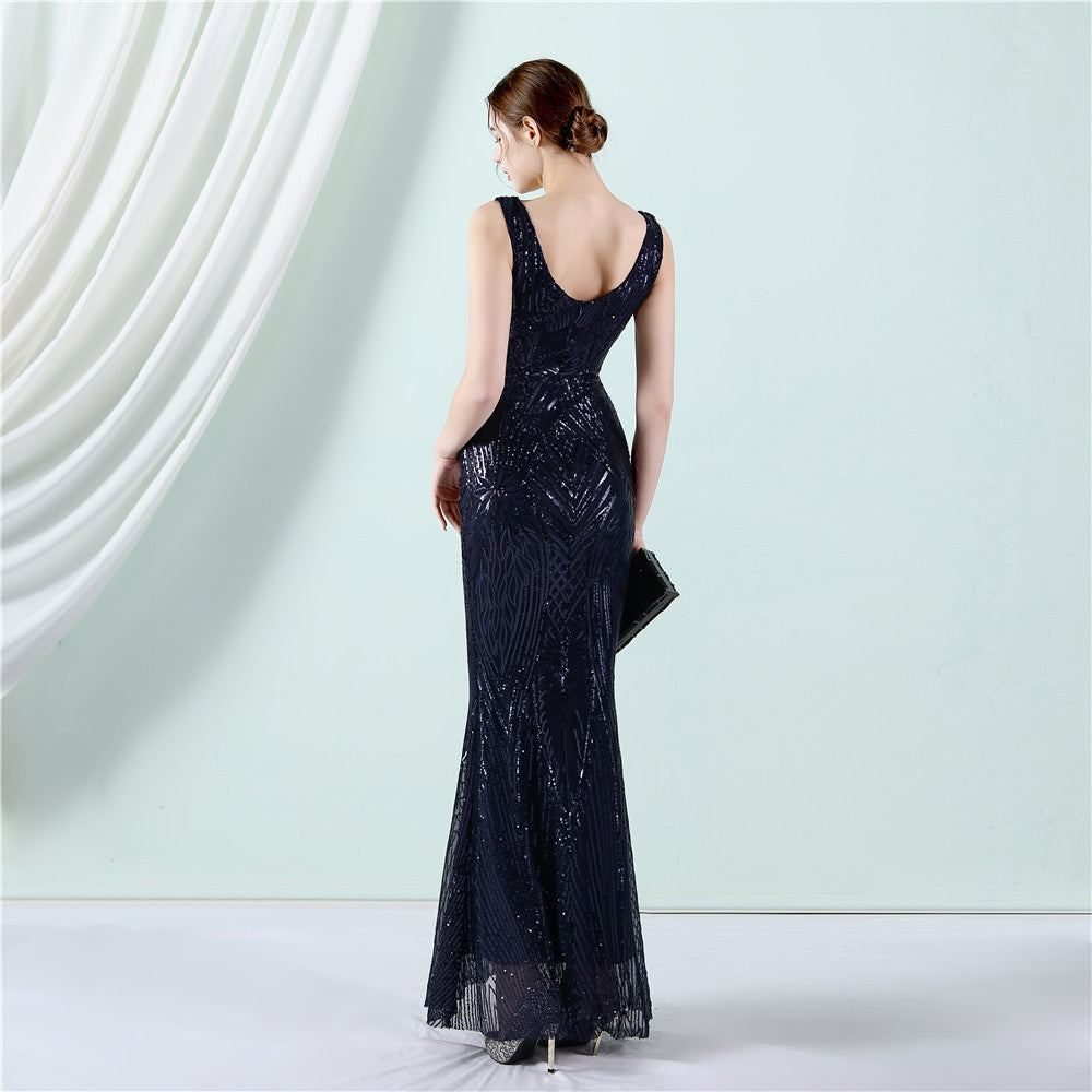 Sleeveless Sequin Formal Dress
