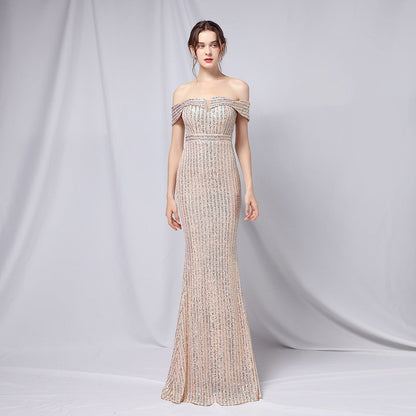 Off The Shoulder Fishtail Formal Dress