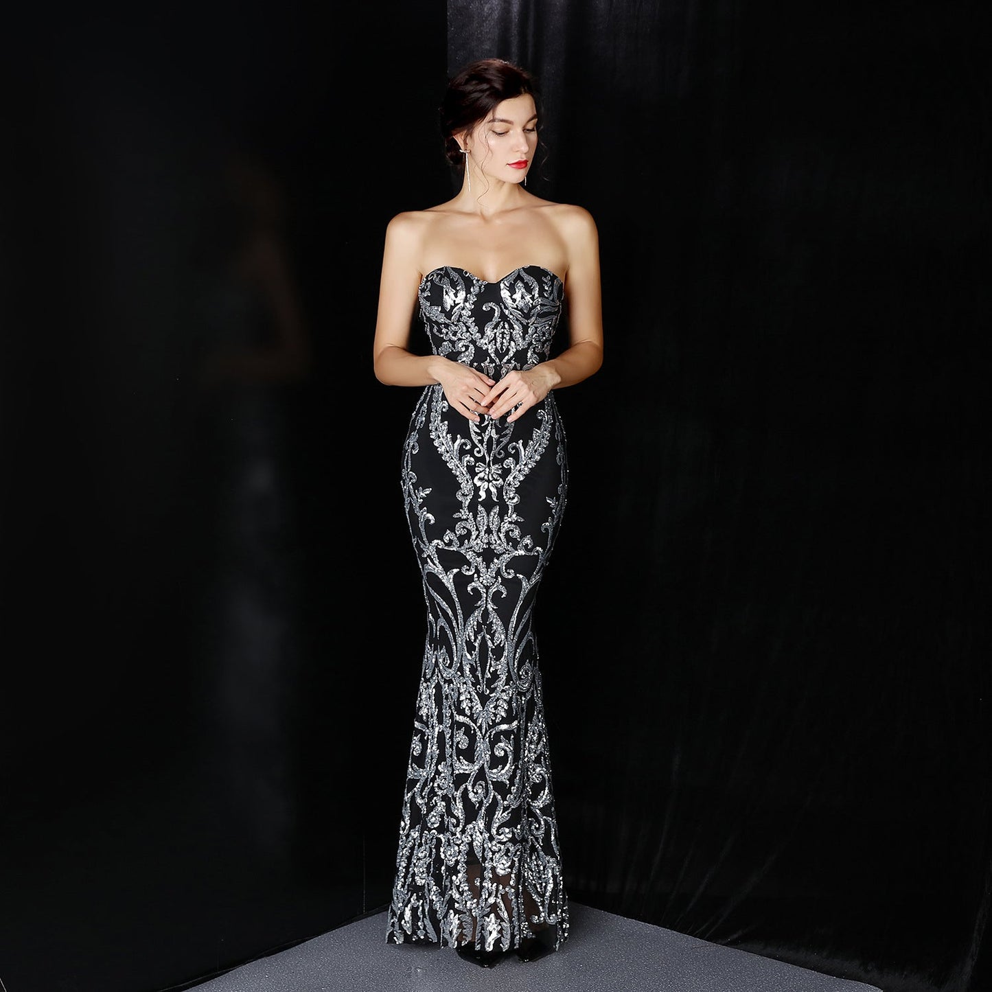 Sequined Formal Dresses with Short Front and Long Back