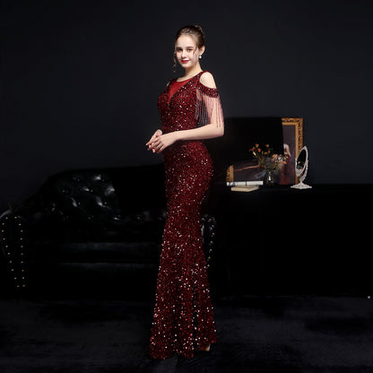 Illusion Beaded Formal Dress