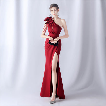 Crafted Flower With Beading Formal Dress