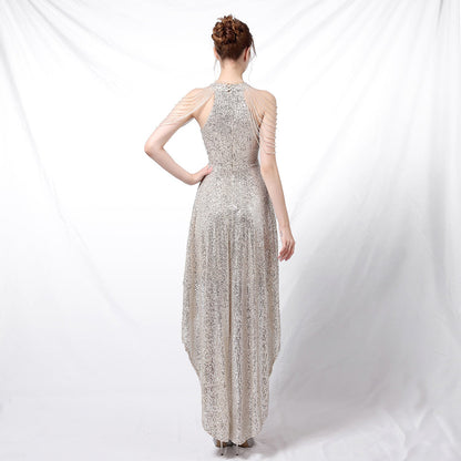 Beaded Hip Wrap Formal Dresses