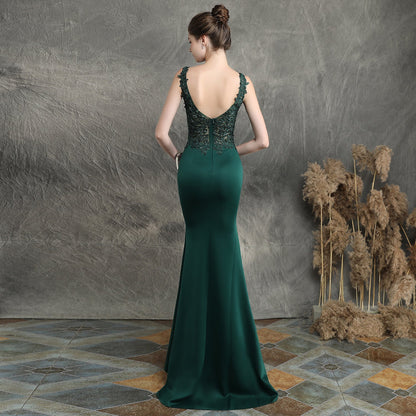 Handmade Applique Beaded Formal Dress