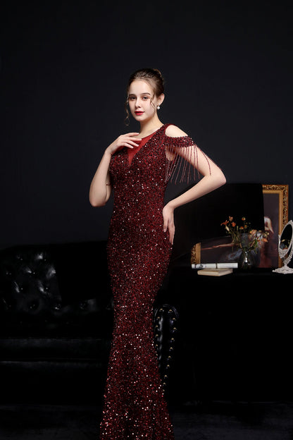 Illusion Beaded Formal Dress