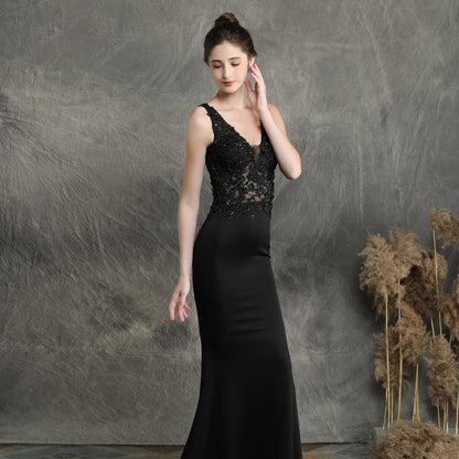 Handmade Applique Beaded Formal Dress