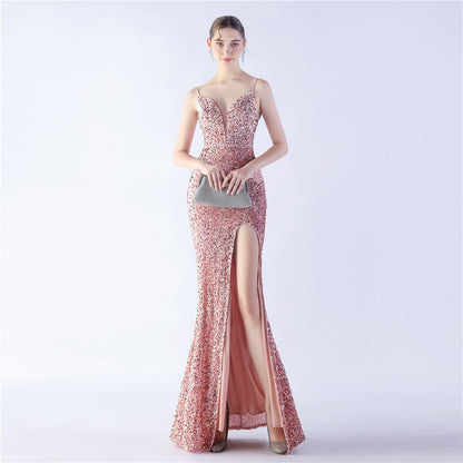 Azura Long Spaghetti Strap Evening Formal Gown