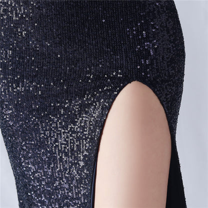 Ostrich Wave Beaded Formal Dress