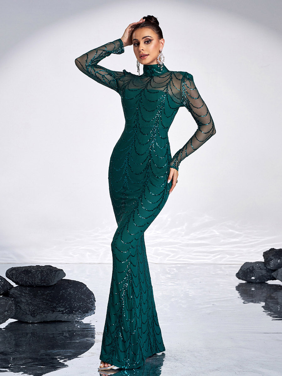 See-through Ripple Cocktail Dress