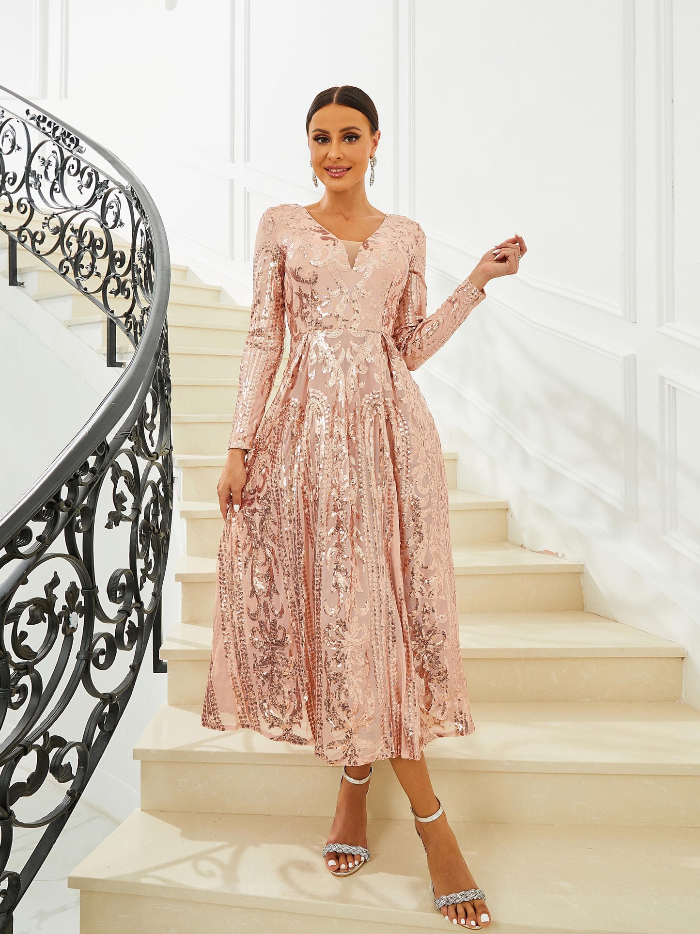 A-Line Tulle Black Midi Dress