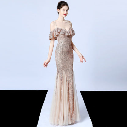 Silk Thread Fringe Beaded Formal Dresses