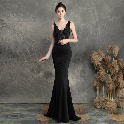 Handmade Applique Beaded Formal Dress