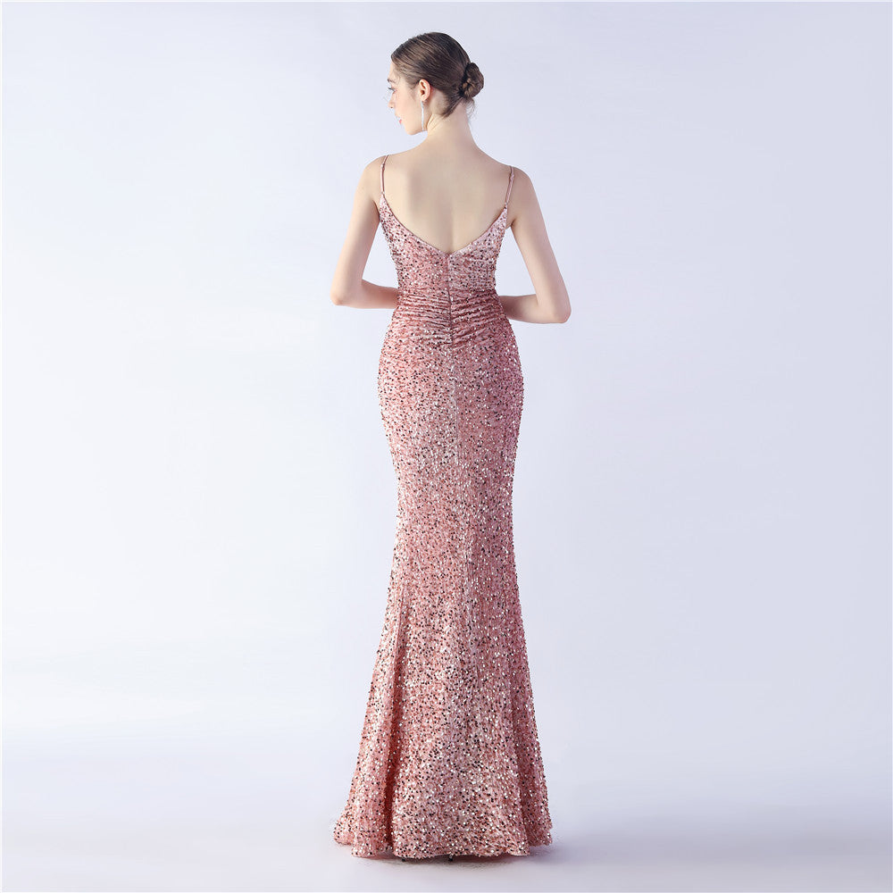 Azura Long Spaghetti Strap Evening Formal Gown