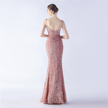 Azura Long Spaghetti Strap Evening Formal Gown
