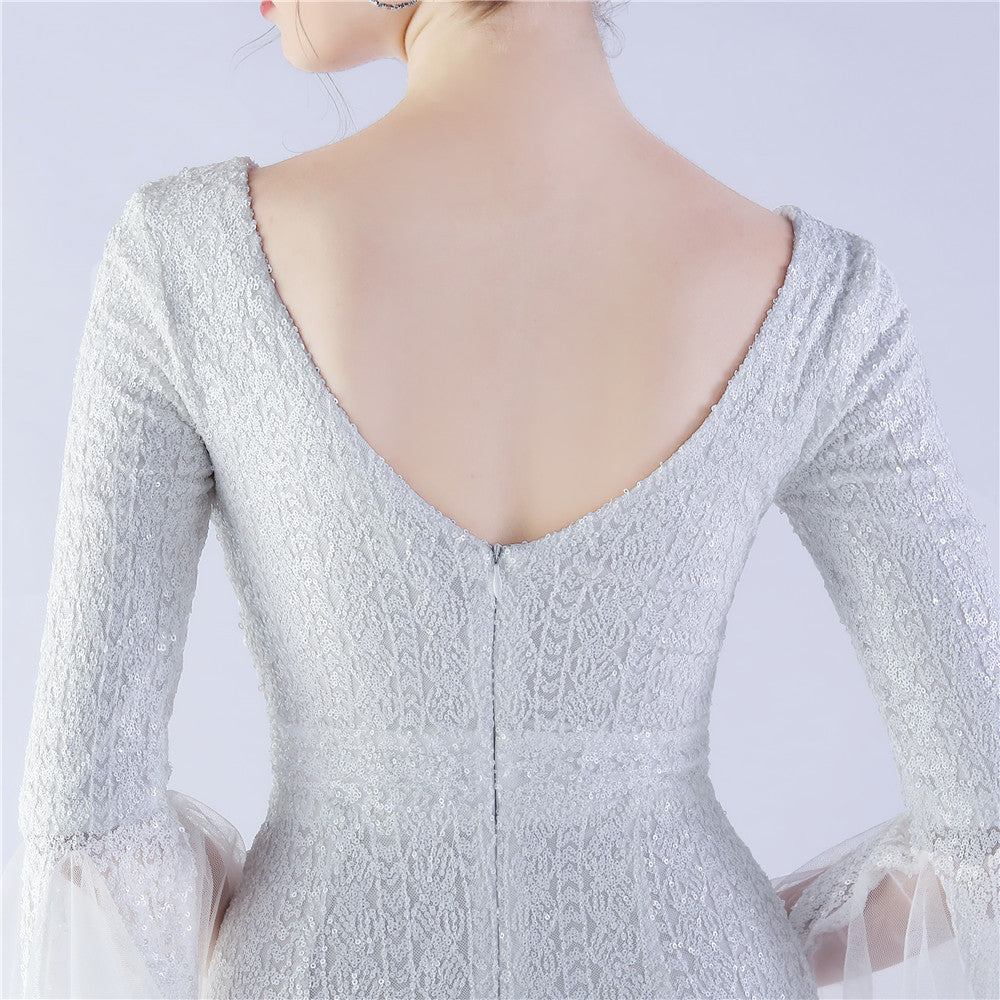 Trimmed Mesh Formal Gown