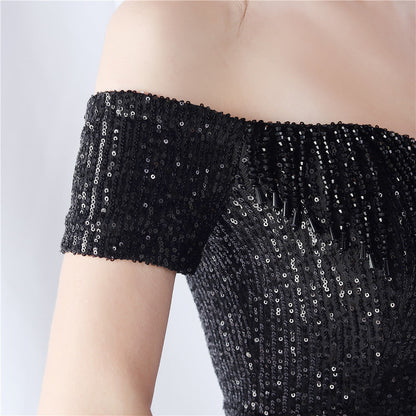 Gradient Beaded Formal Dress