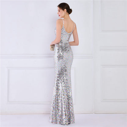 Beaded Position Flower Formal Dress