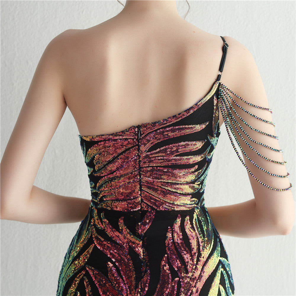 Beaded Sexy Halter Formal Dress