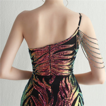 Beaded Sexy Halter Formal Dress