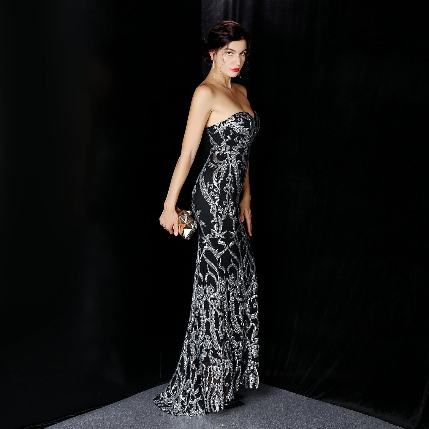 Sequined Formal Dresses with Short Front and Long Back