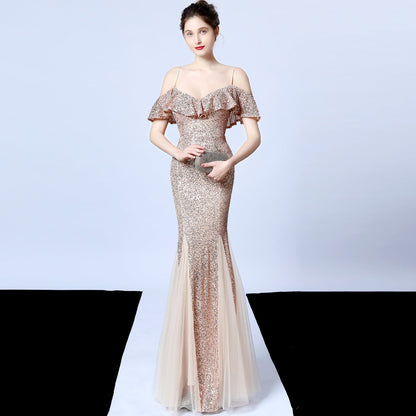 Silk Thread Fringe Beaded Formal Dresses