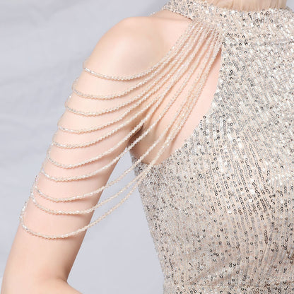 Beaded Hip Wrap Formal Dresses