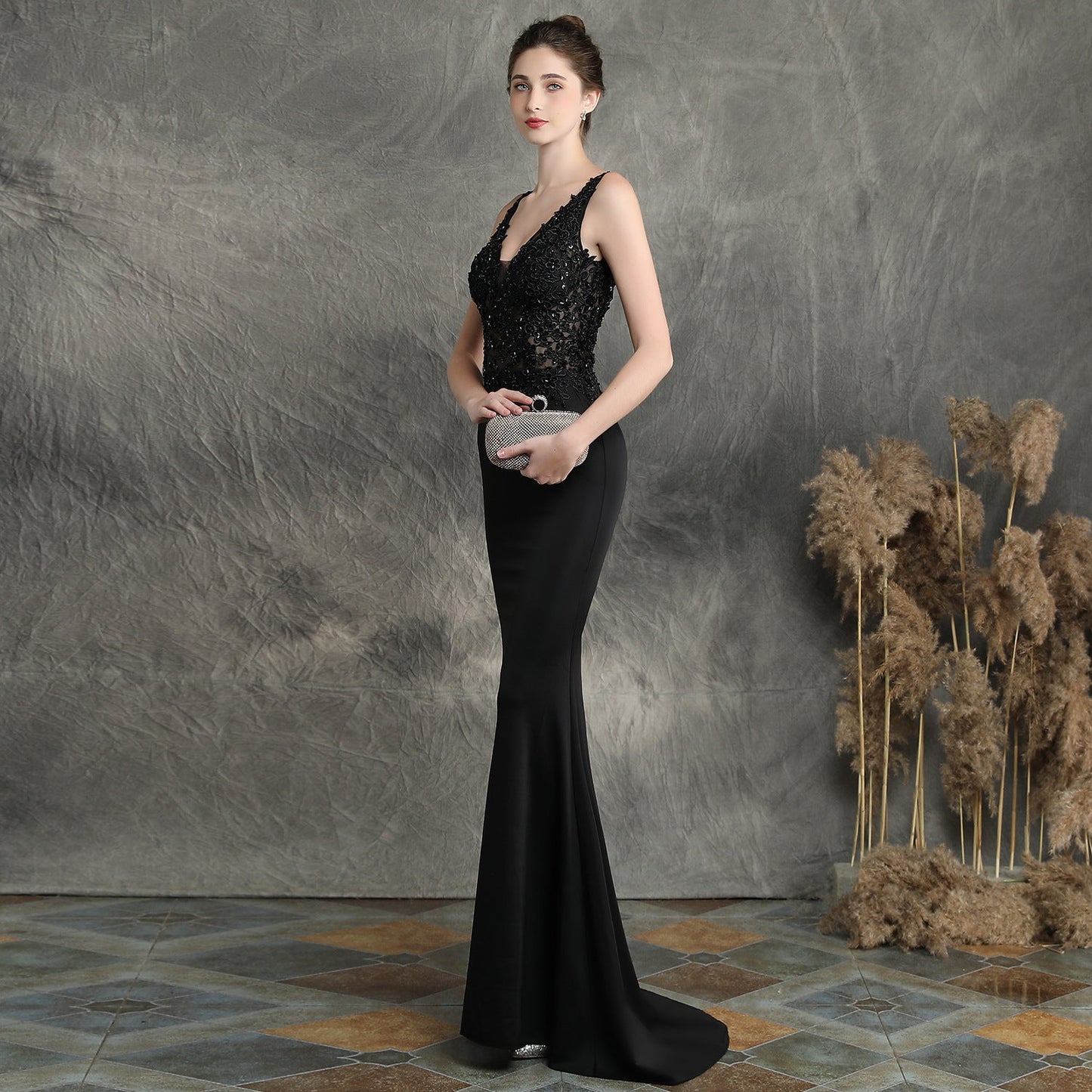 Handmade Applique Beaded Formal Dress