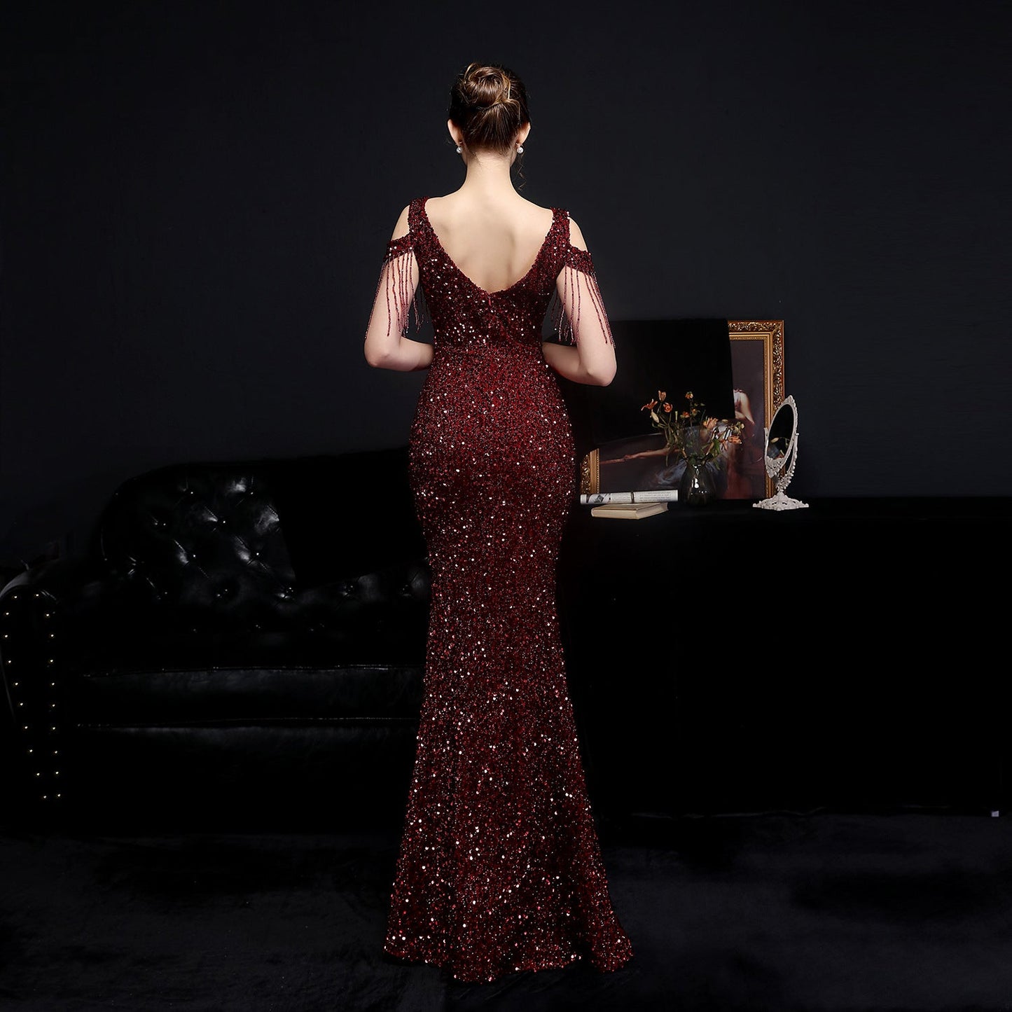 Illusion Beaded Formal Dress